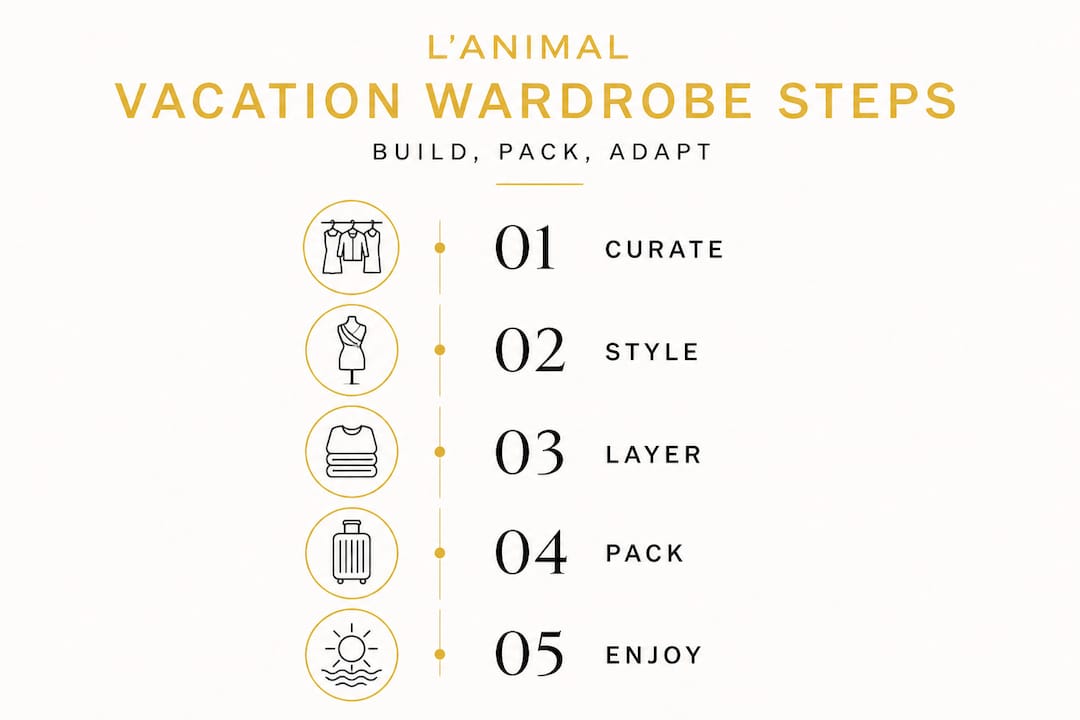 Infographic five steps for vacation wardrobe