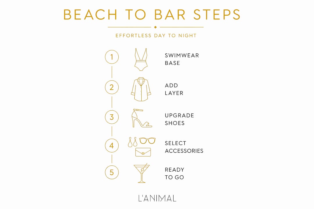 Infographic shows five steps for beach to bar styling