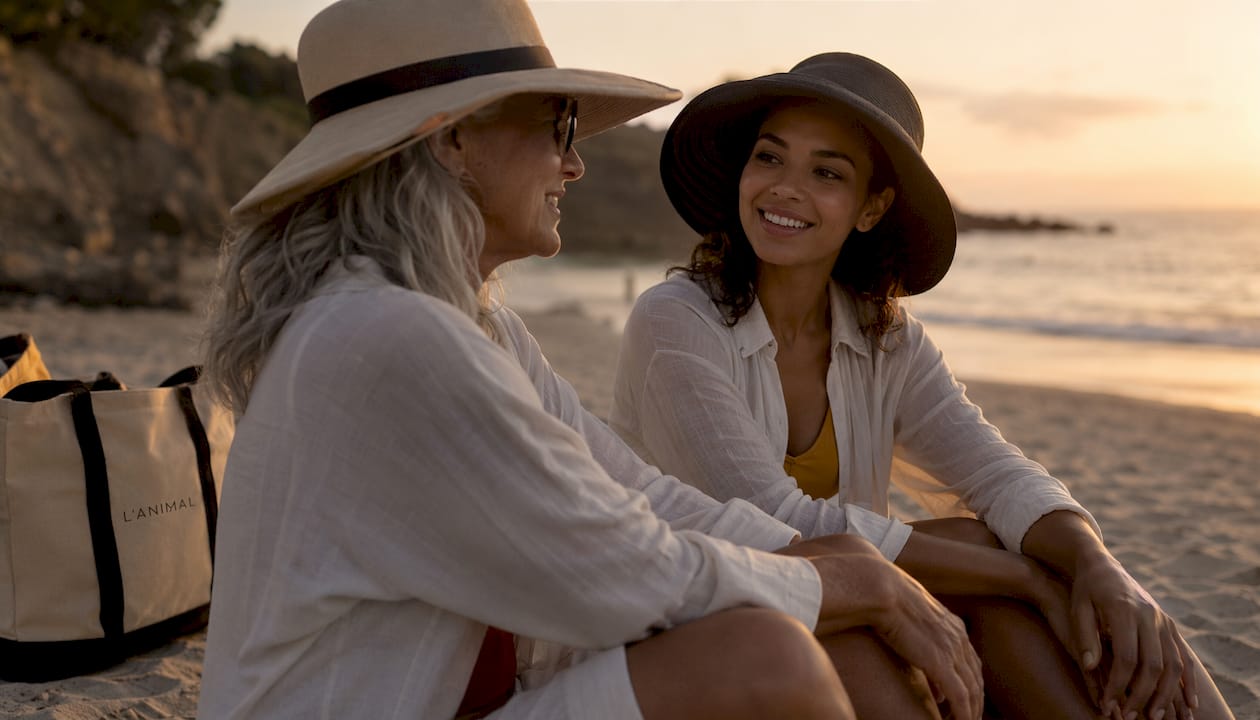 Diverse adults wearing UPF clothing on beach