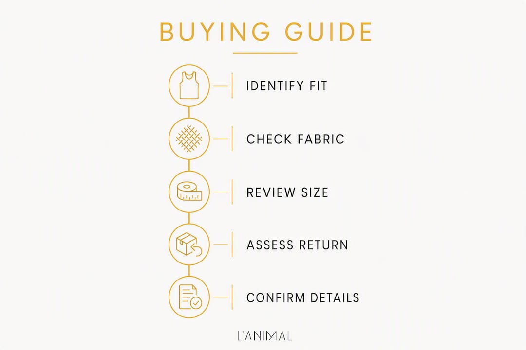Infographic with steps to choose cropped muscle tank