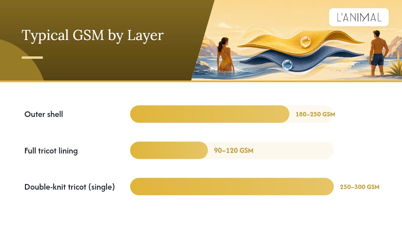 Why do double-layered swim fabrics prevent see-through? — overview diagram