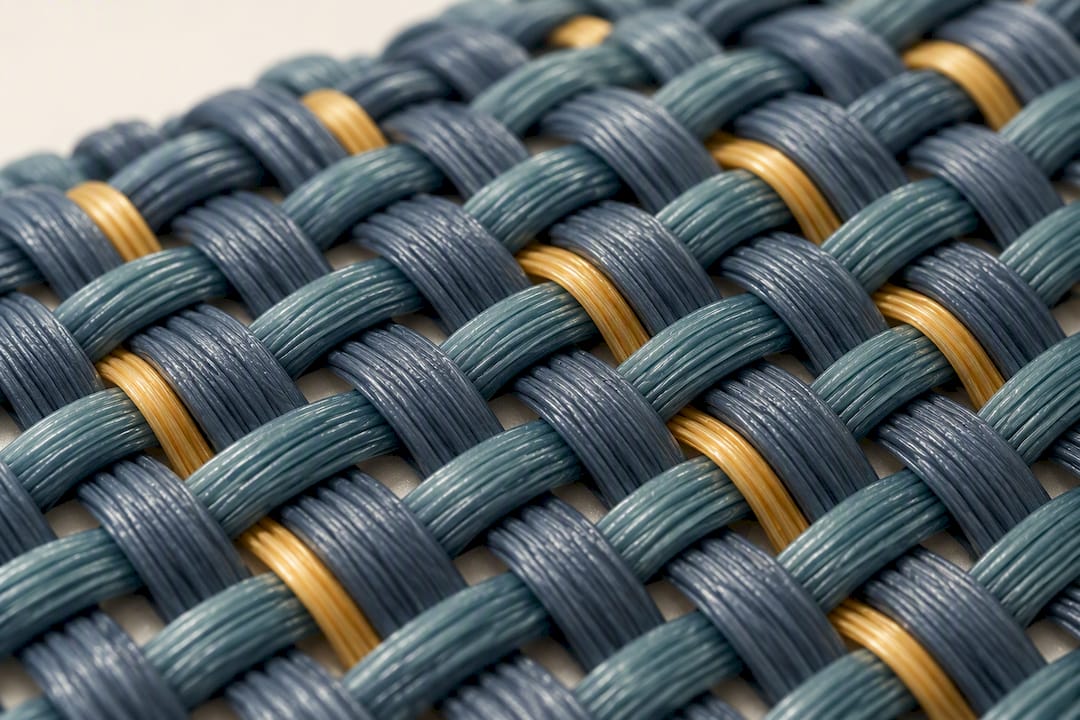 Illustrated synthetic fabric with elastic fibers