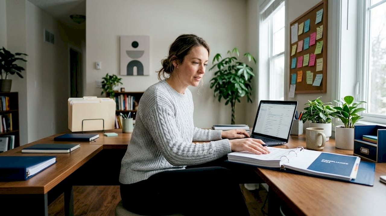 IT coordinator manages subcontracting tasks in workspace