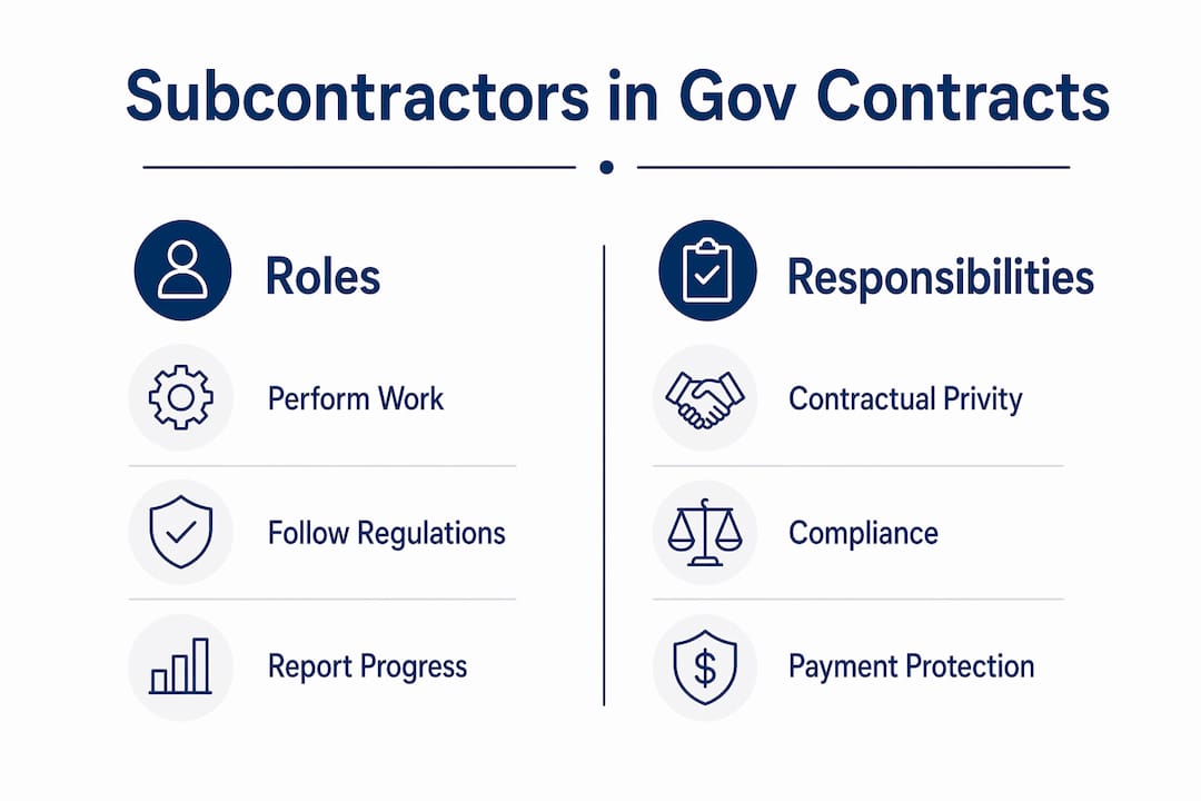 Infographic showing subcontractor roles and responsibilities