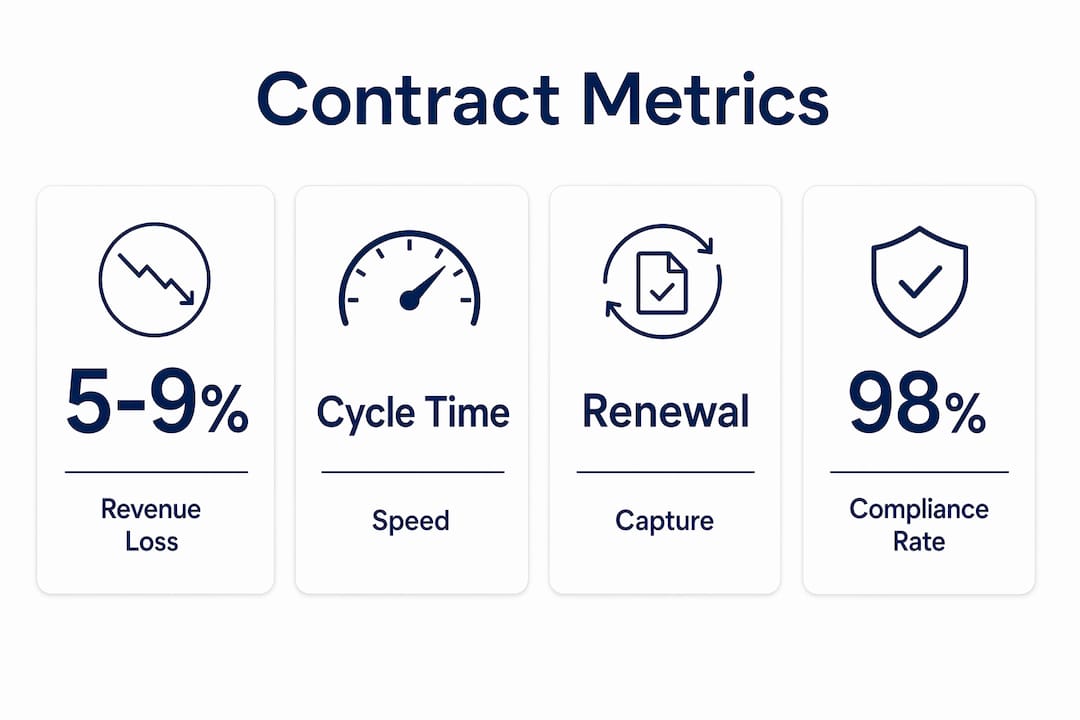 Infographic with key contract performance metrics