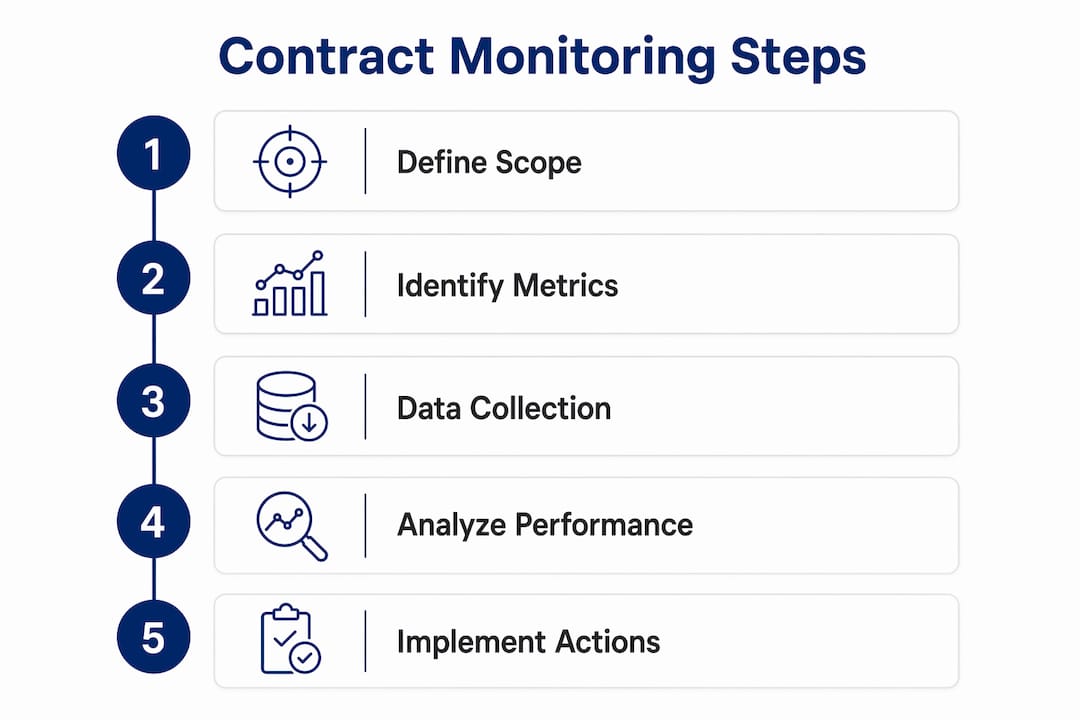 Infographic showing contract performance monitoring steps