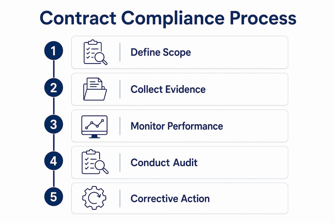 Infographic of contract compliance process steps