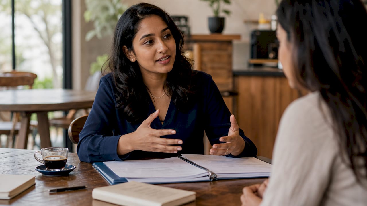 Woman discussing cost-reimbursement contract details