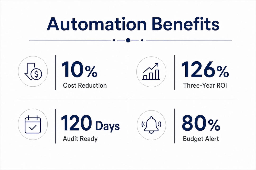 Infographic showing automation benefits statistics