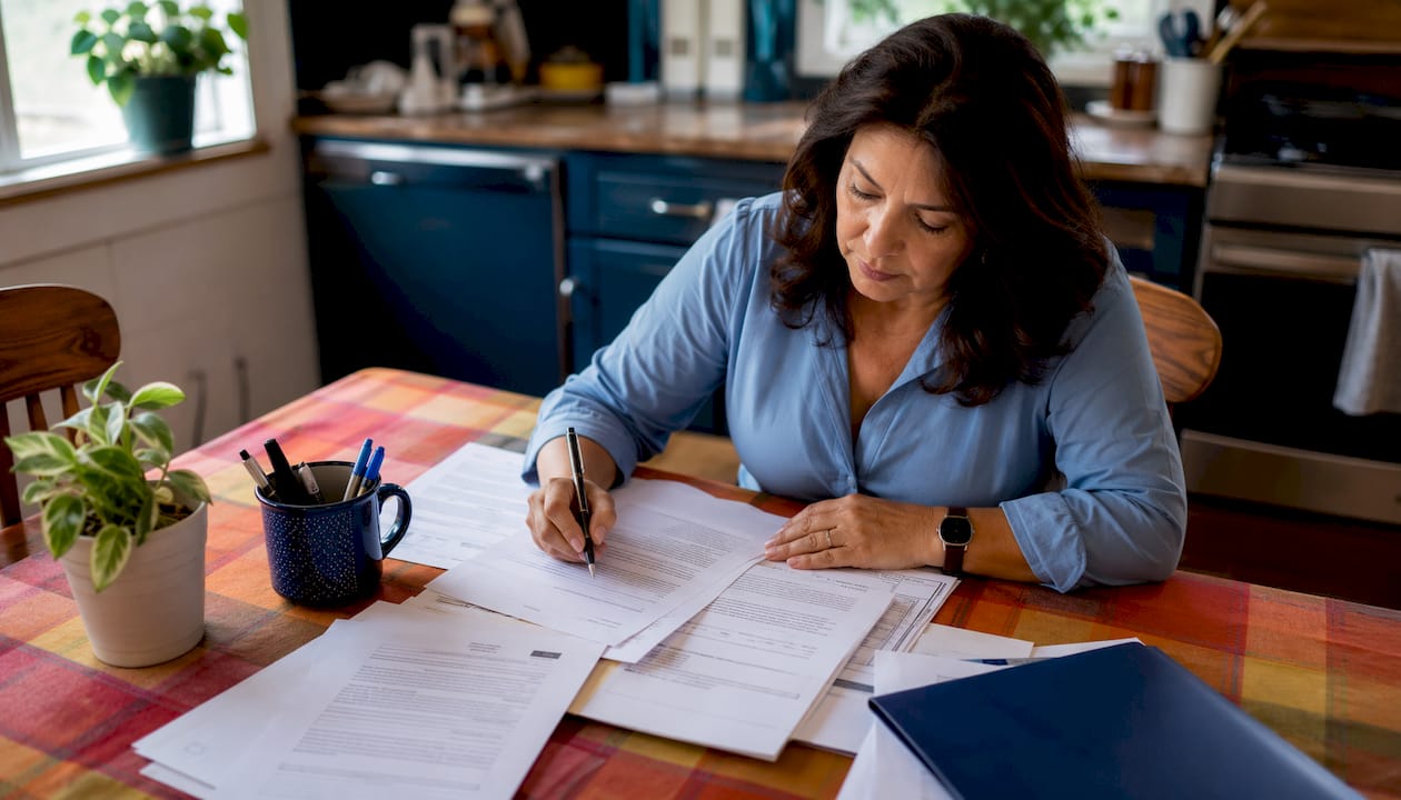 Person highlighting contract opportunity listings