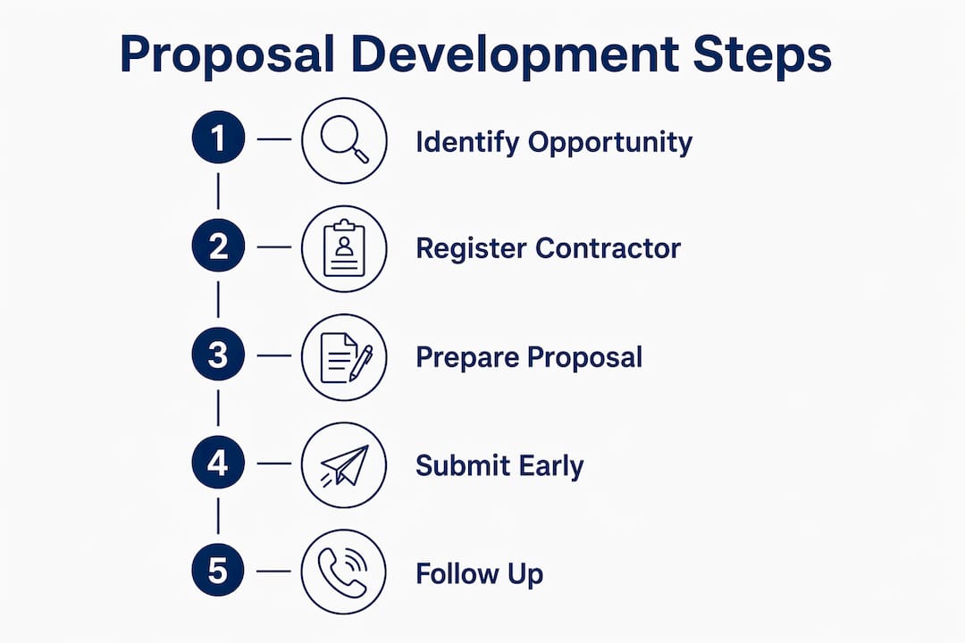 Infographic of proposal development steps
