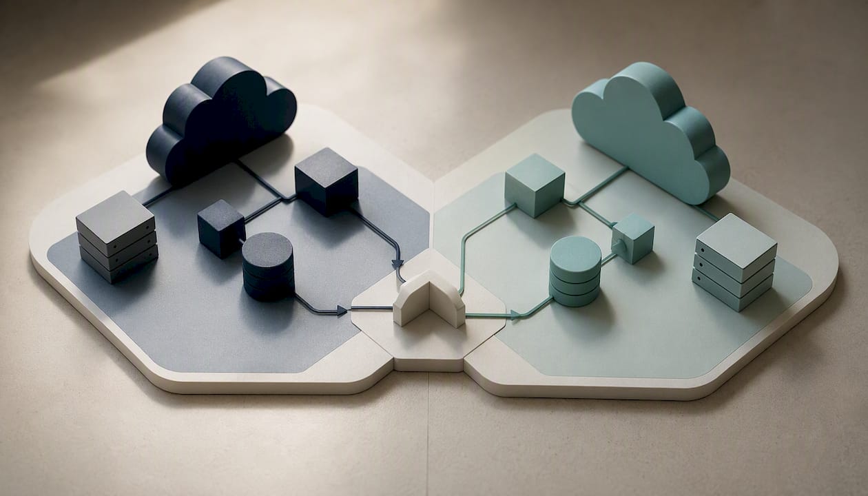 Hybrid cloud workload routing illustration