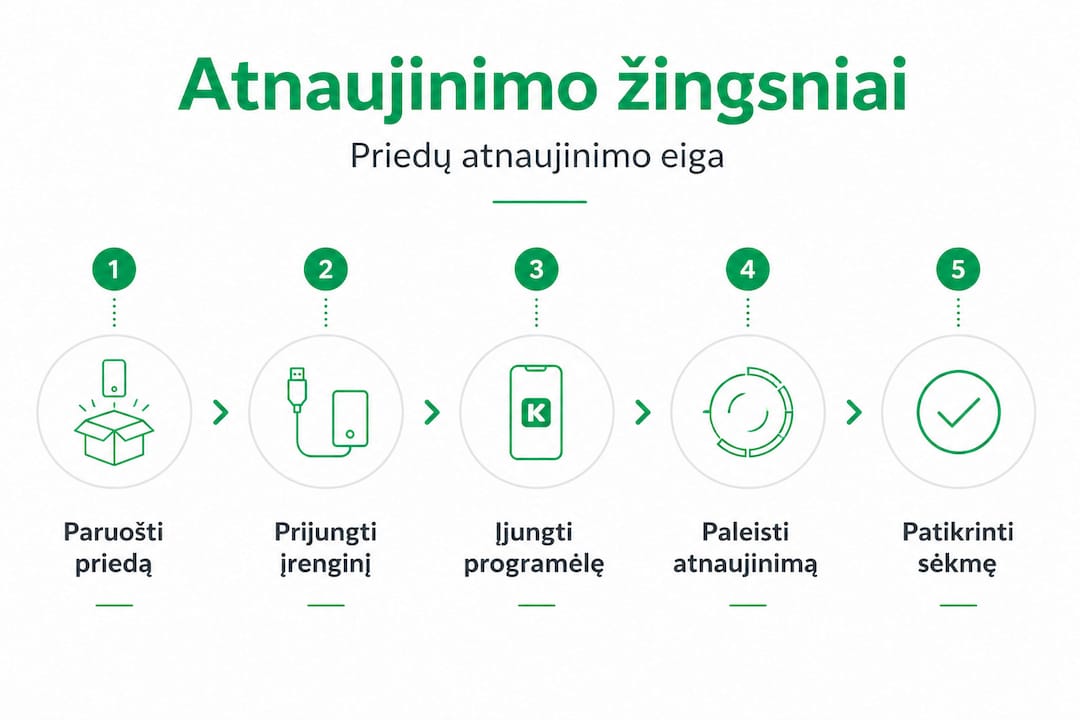 Vizualus vadovas: kaip atnaujinti priedus žingsnis po žingsnio