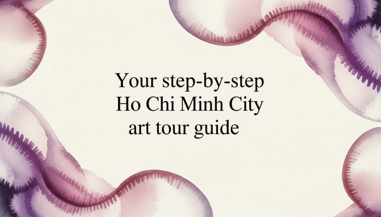 Decorative editorial watercolor frame for art tour title