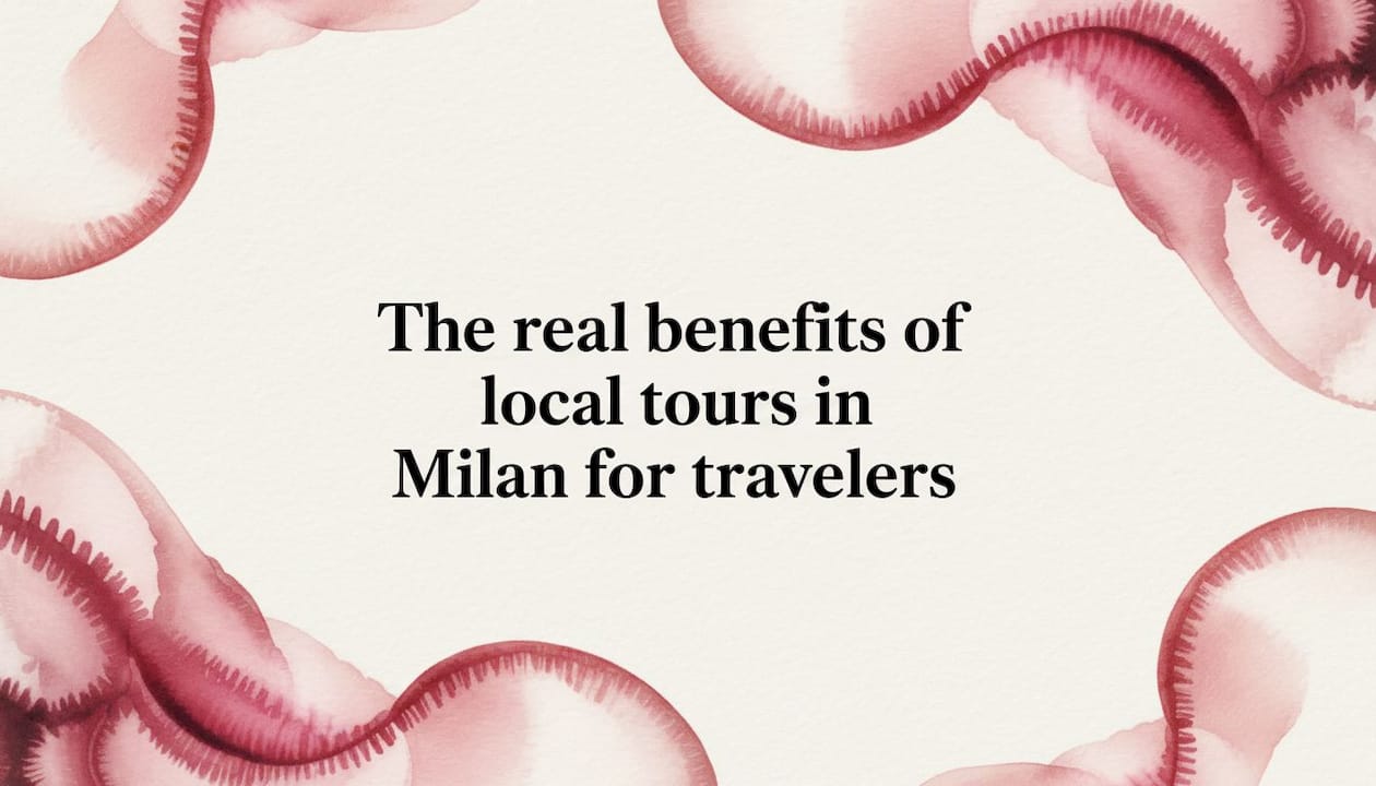 Decorative watercolor ribbon frame for Milan tour article title