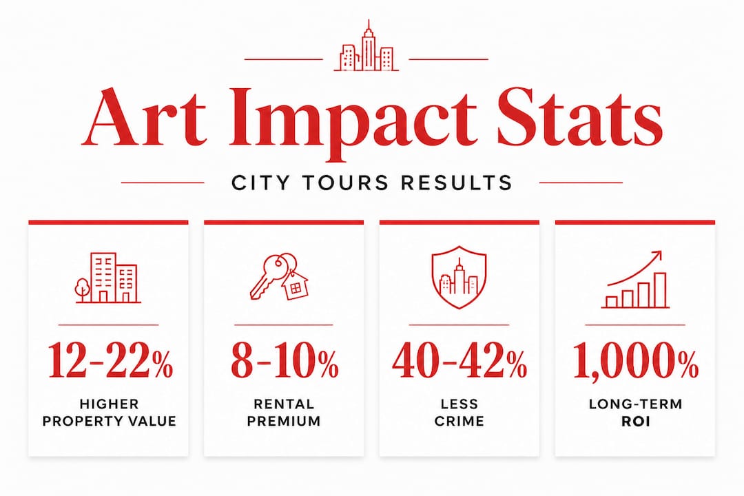 Infographic showing art-driven city tour statistics