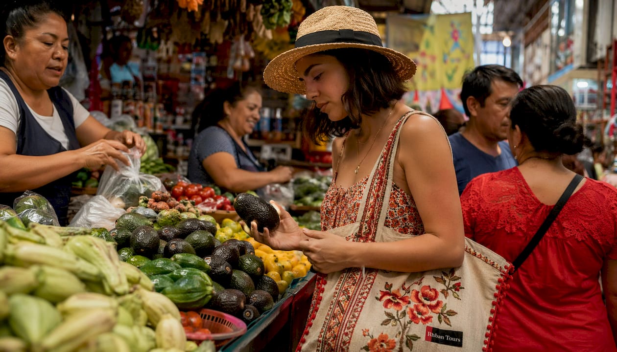 Woman shopping at Mexico City market
