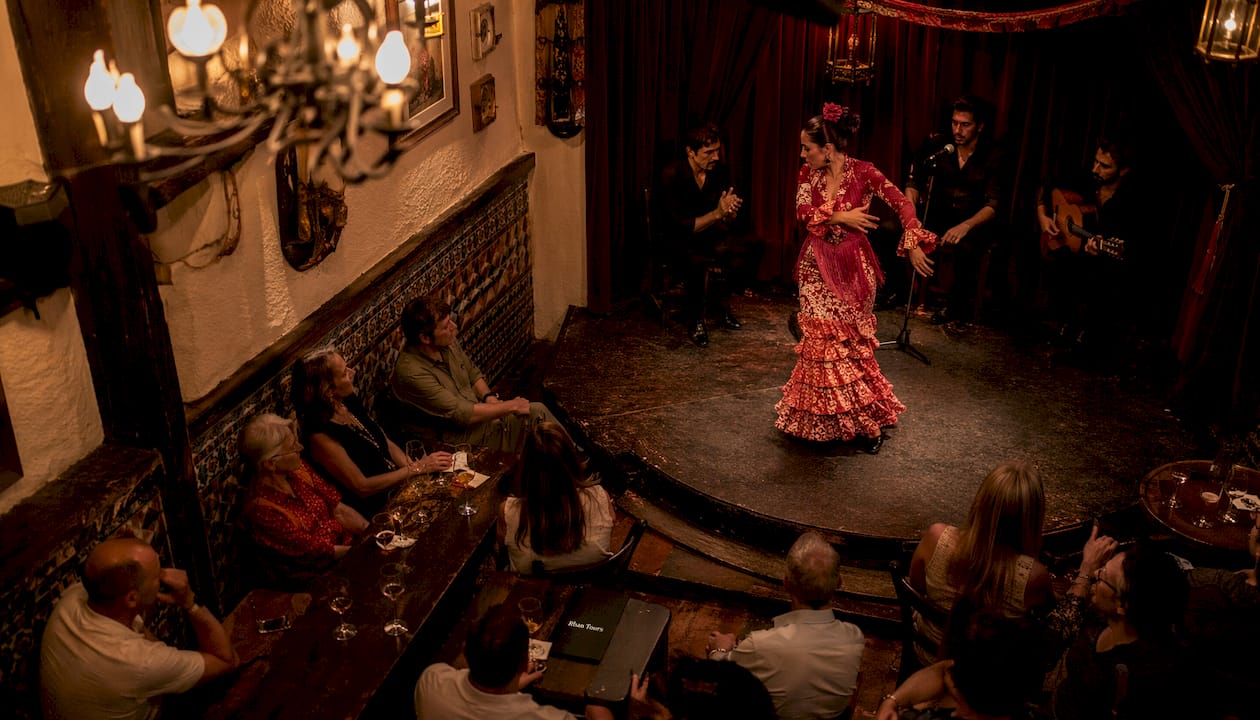 Intimate flamenco show at El Duende venue