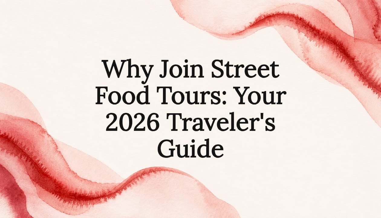 Decorative title card illustration for street food tours