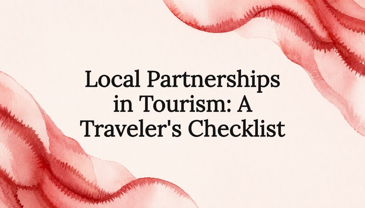 Decorative travel tourism partnerships title card illustration