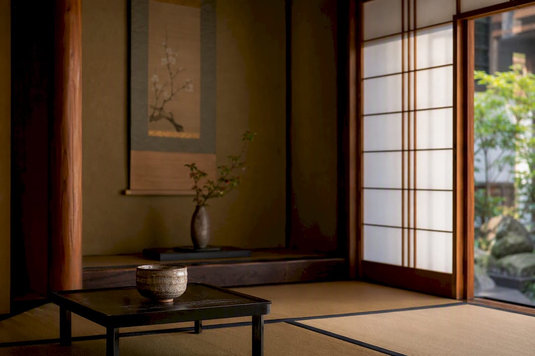 Traditional Tokyo tea room with tatami