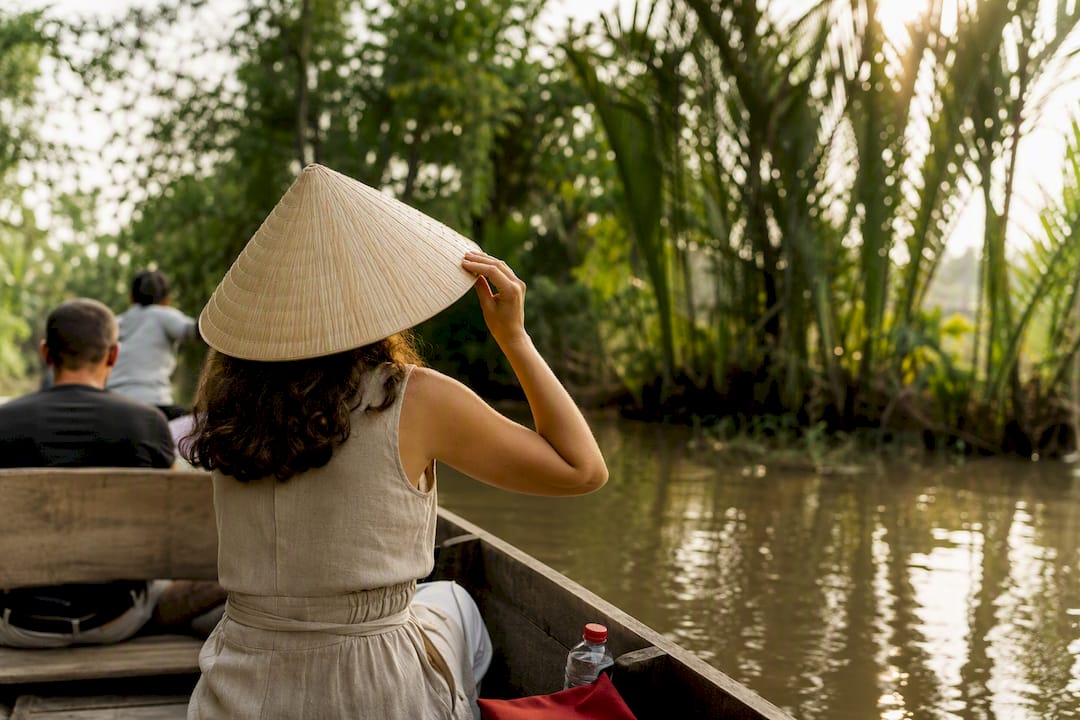Small group on Mekong morning trip