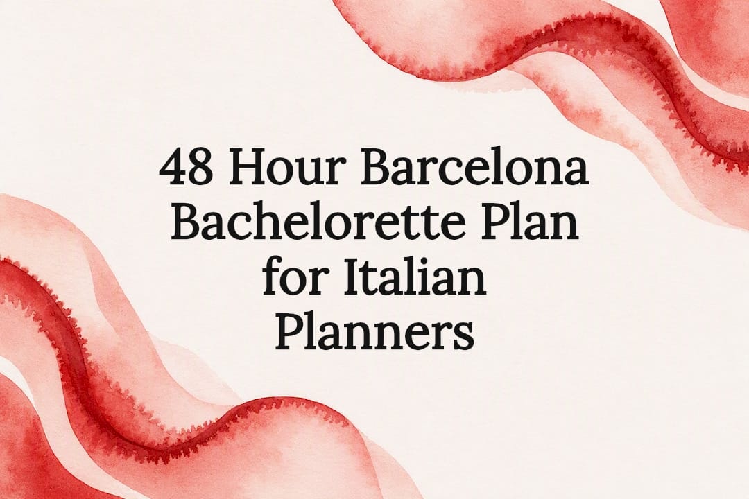 Decorative Barcelona bachelorette itinerary title card