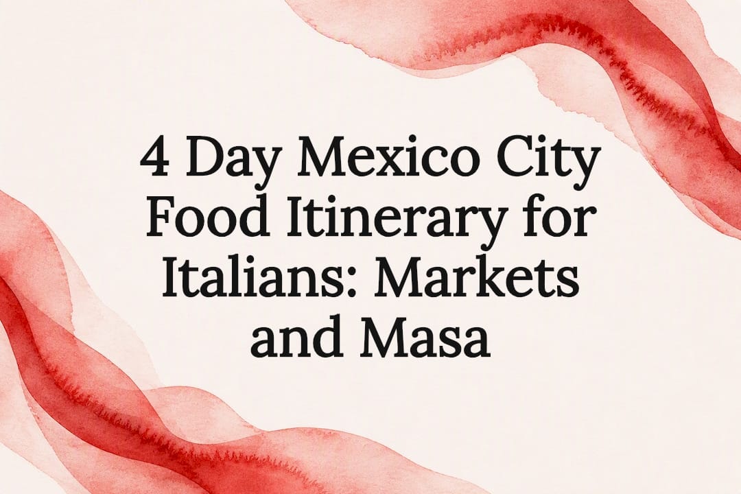 Decorative Mexico City food itinerary title card