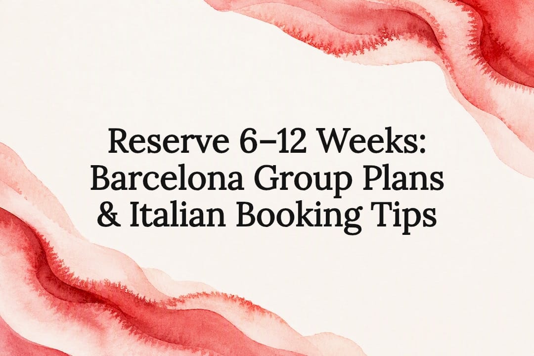 Decorative Barcelona group travel title card