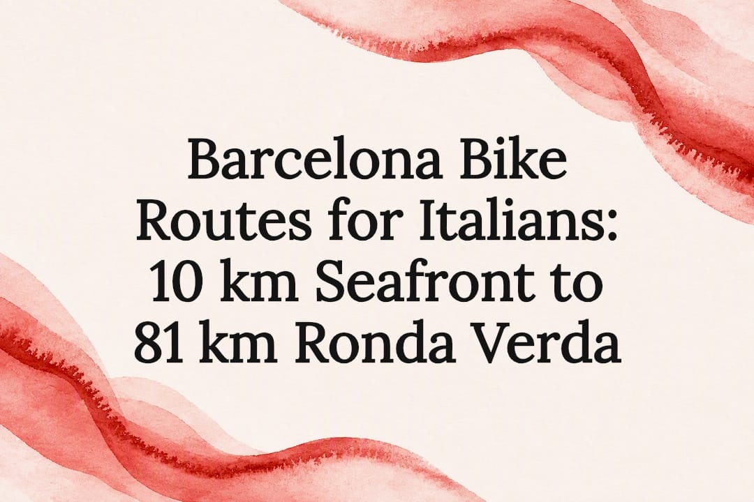 Decorative Barcelona bike routes title card