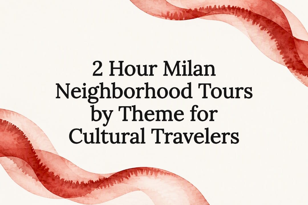 Decorative Milan neighborhood tour title card