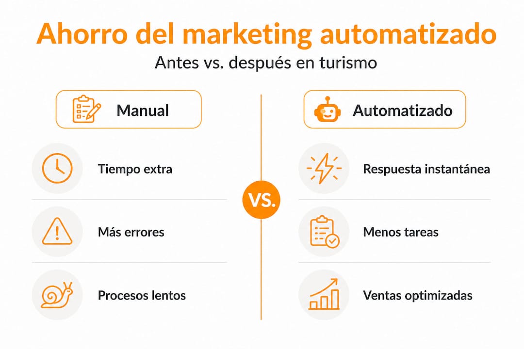Infografía sobre las diferencias entre procesos manuales y procesos automatizados