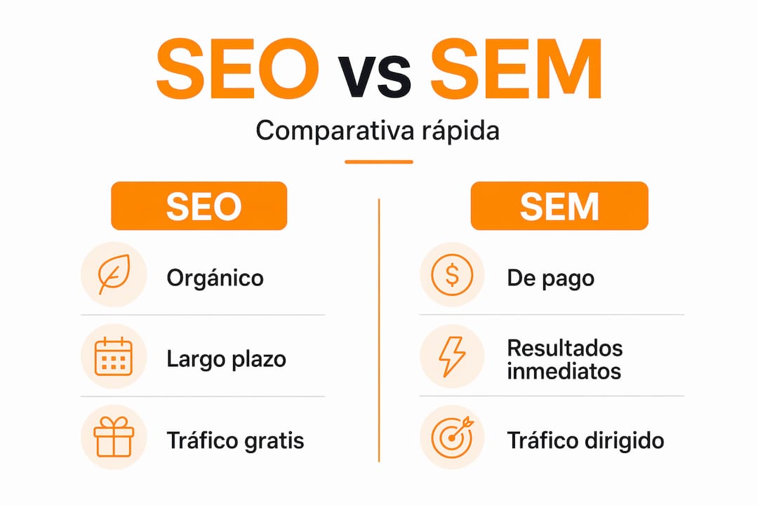 Infografía: principales diferencias entre SEO y SEM