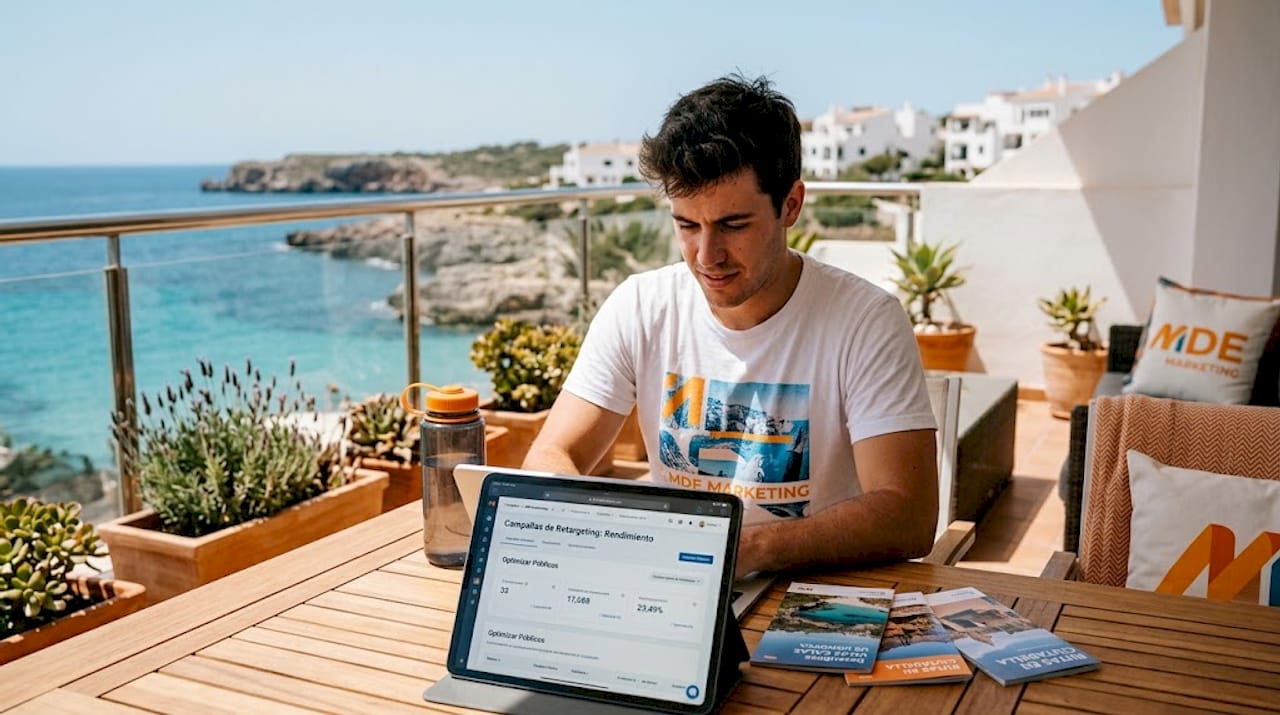 El responsable de marketing optimiza las campañas de retargeting desde su apartamento.