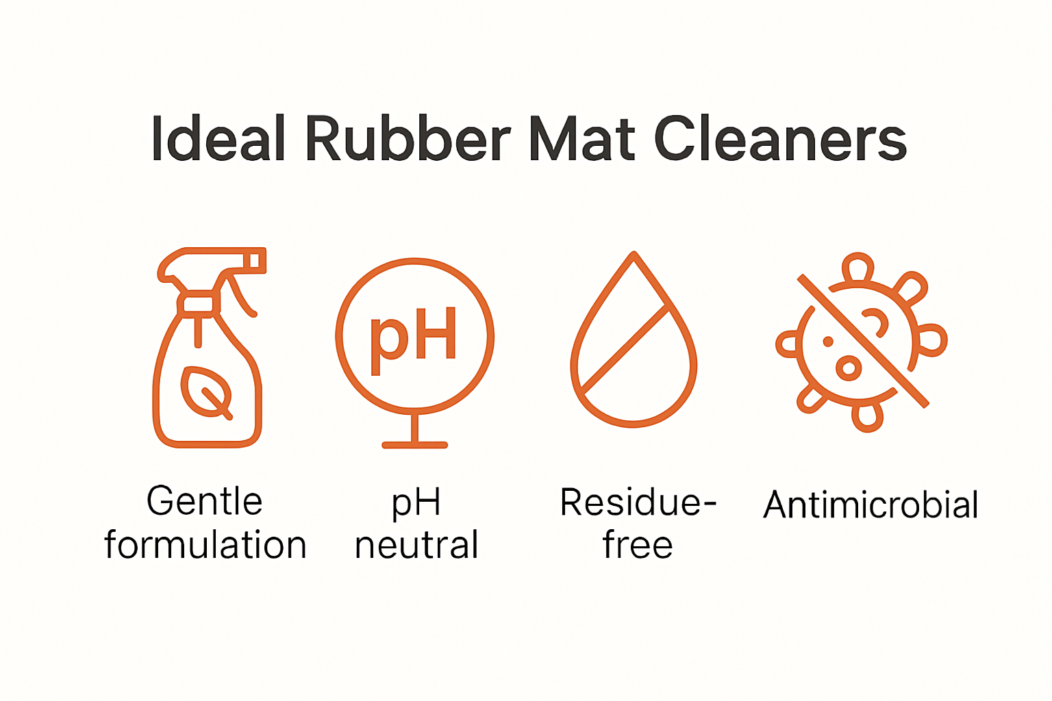Infographic of rubber mat cleaning product features