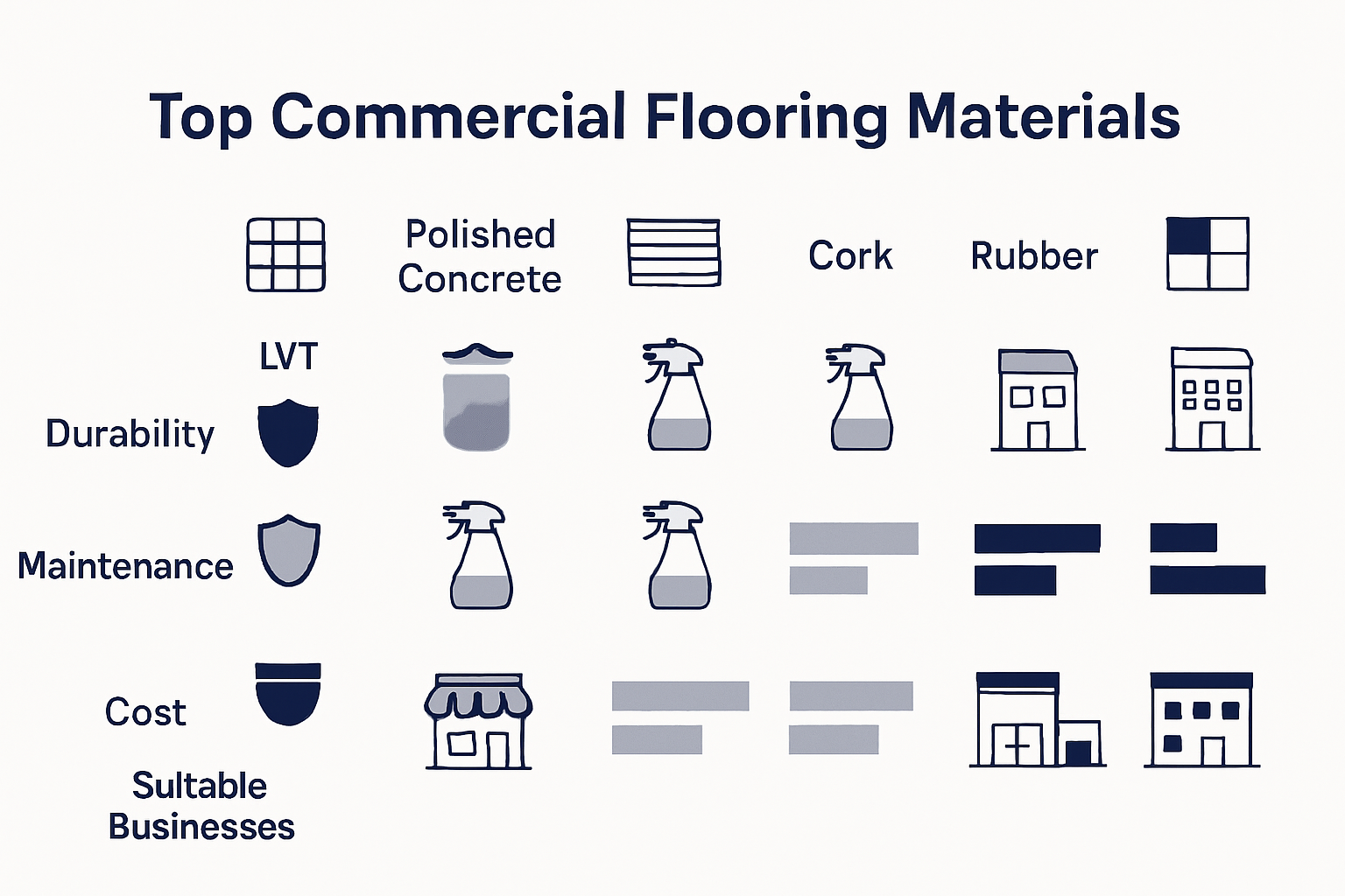 Comparison of top flooring materials for high traffic areas