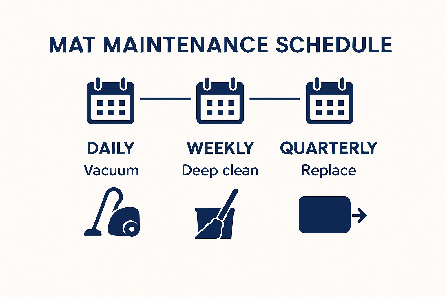 Rubber mat cleaning and maintenance schedule chart