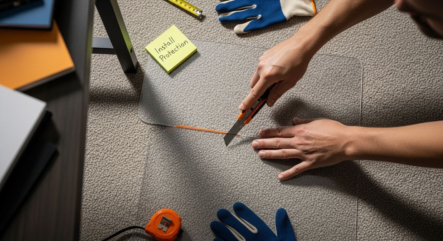 install chair mat carpet