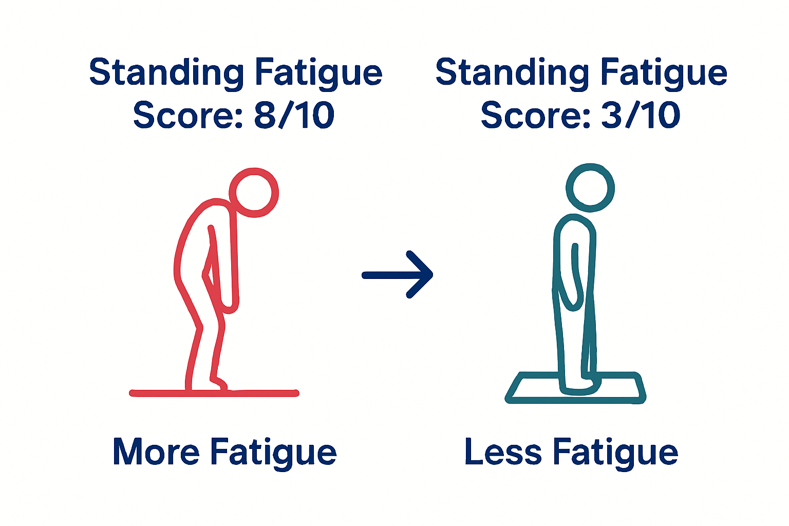 Comparison of worker fatigue with and without anti fatigue floor mats in kitchen