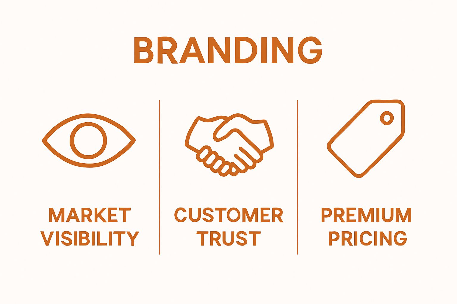 Infographic showing market visibility, trust, and premium pricing advantages