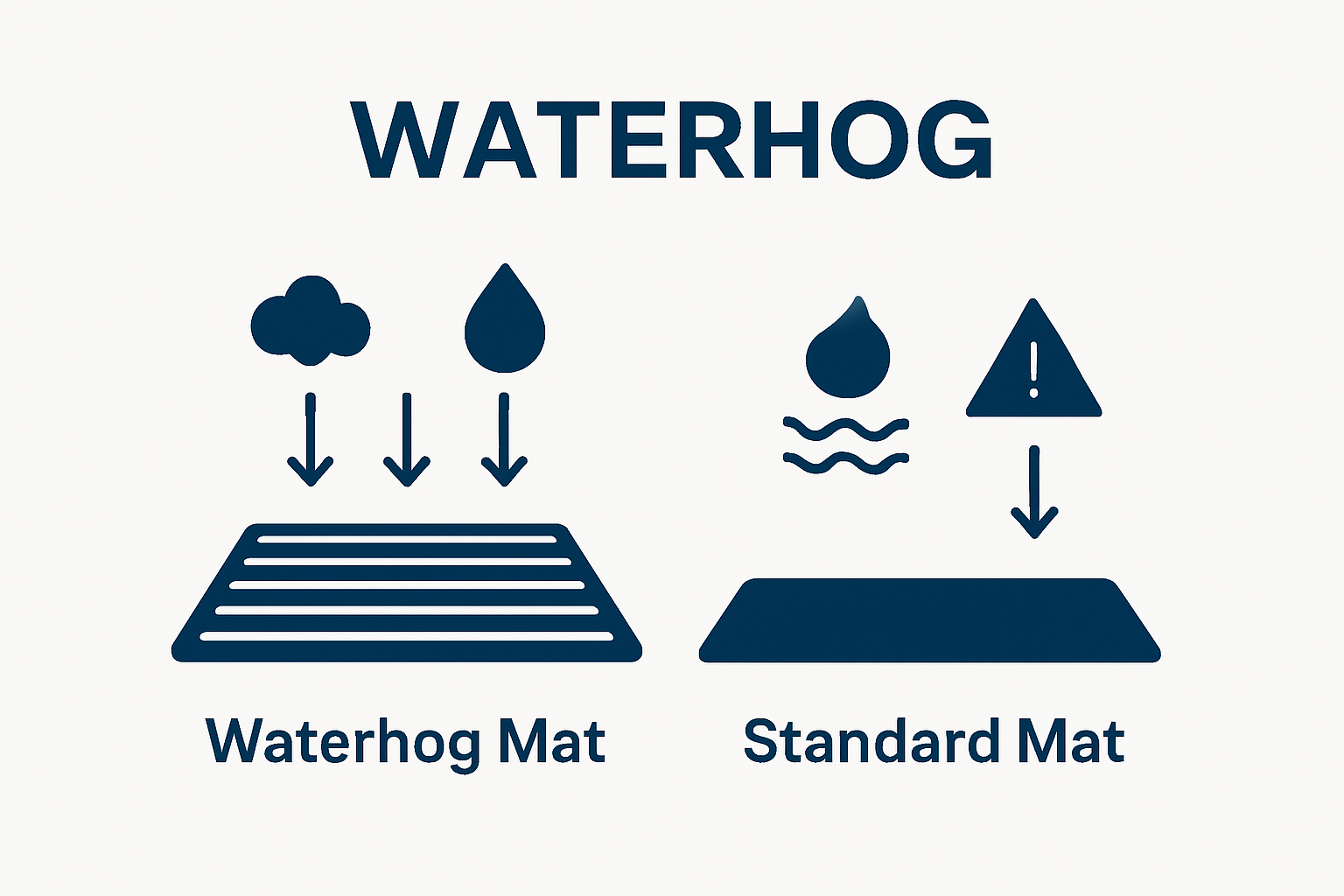 Comparison of Waterhog mat trapping dirt vs. standard mat