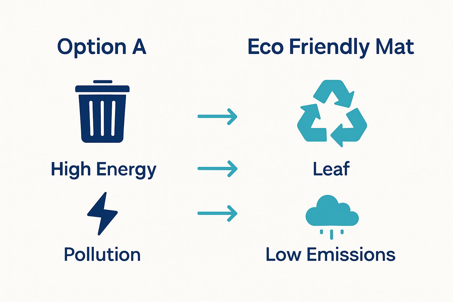 Visual comparison of eco friendly vs traditional mat impact