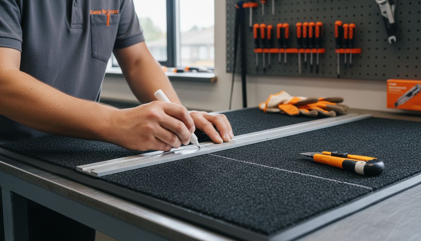 cutting entrance mat