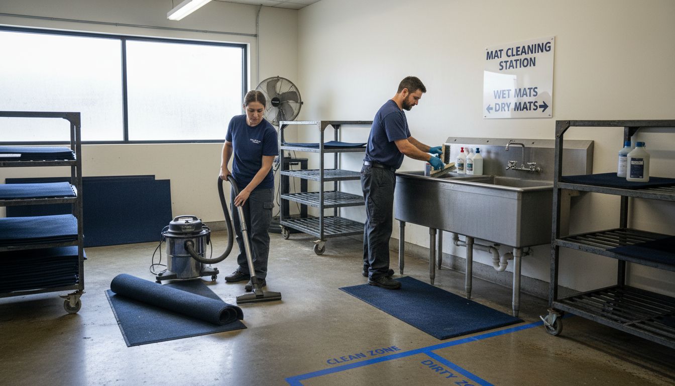 commercial mat cleaning zone