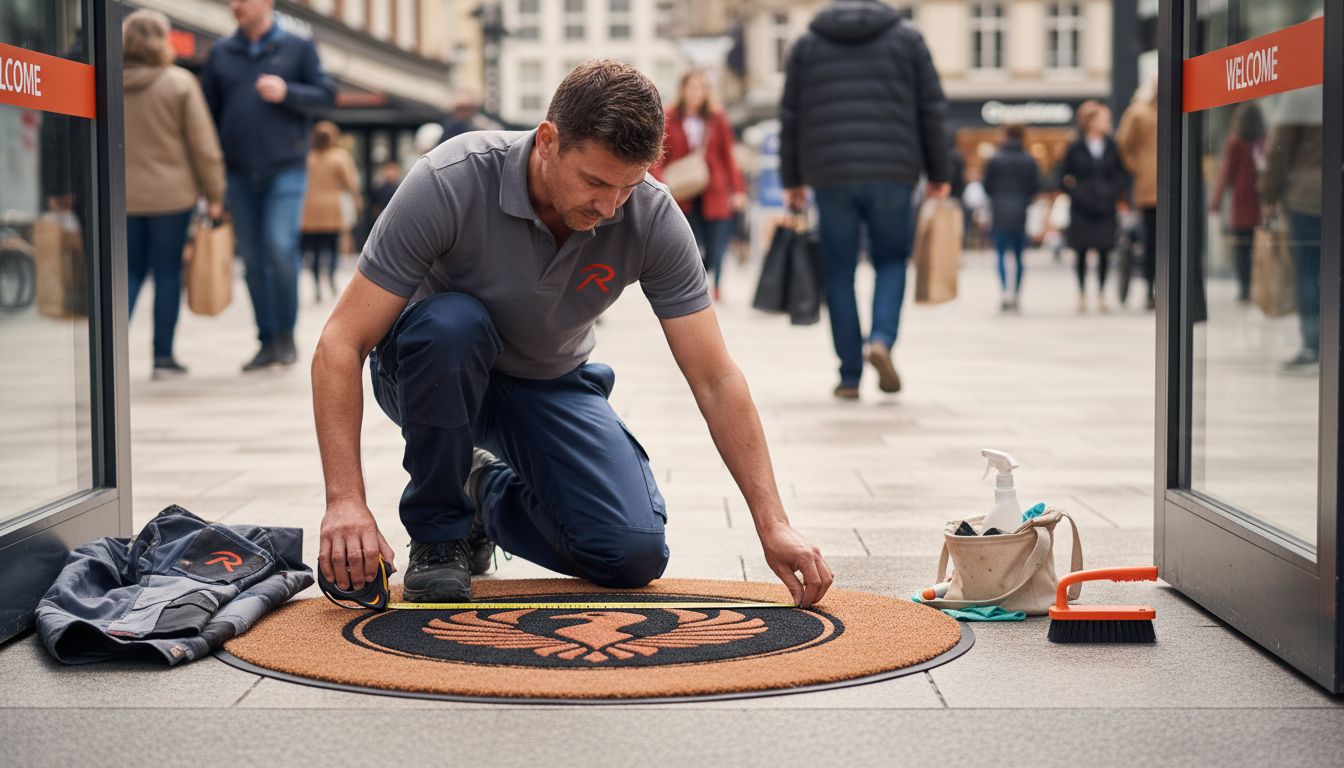 logo mat installation