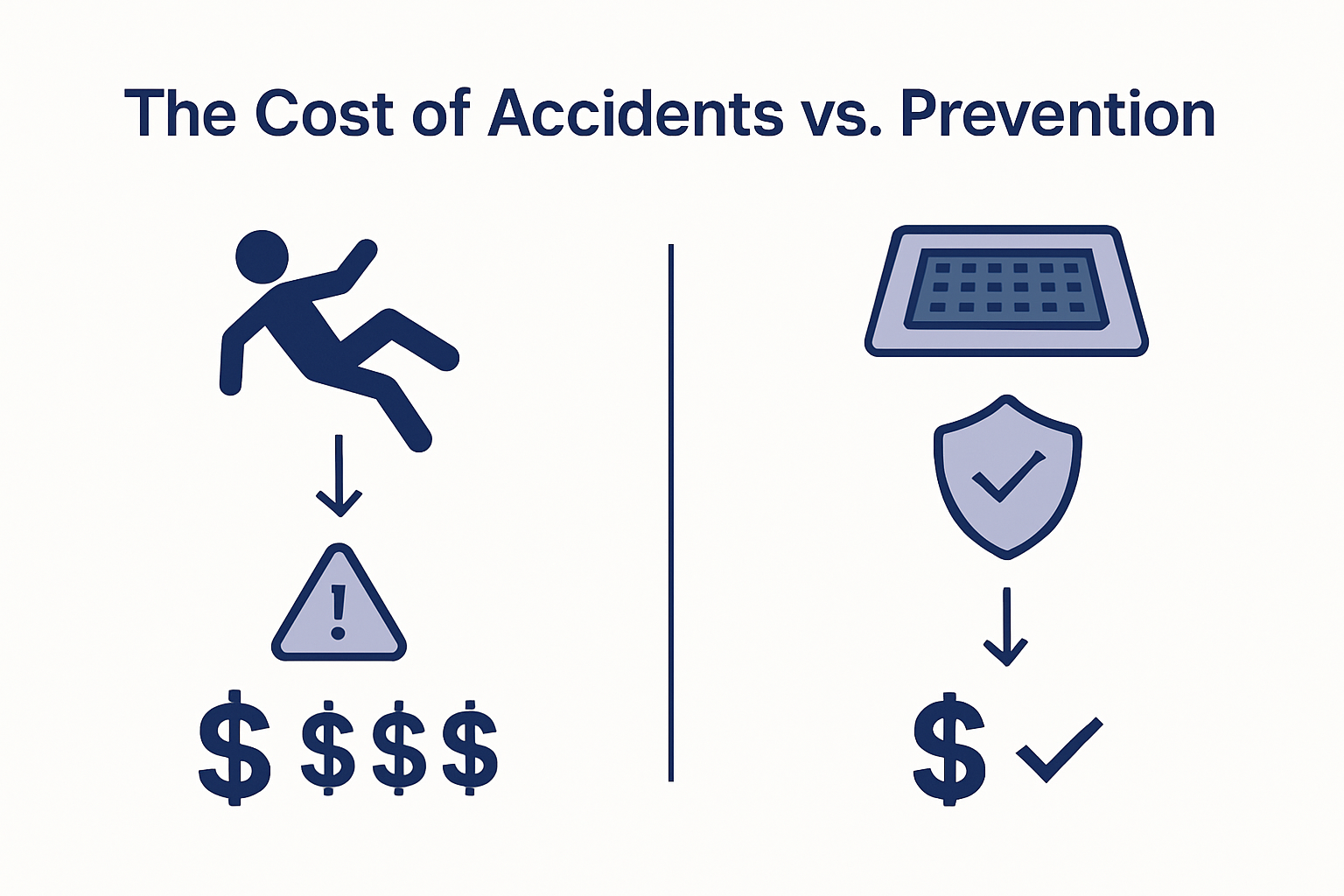 Infographic of mat safety cost risk comparison