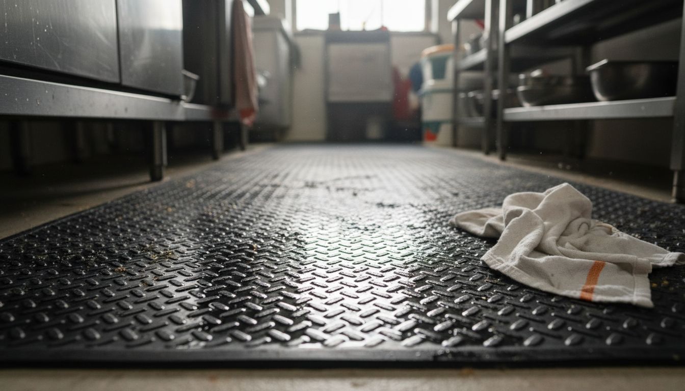 Close-up textured non slip mat details