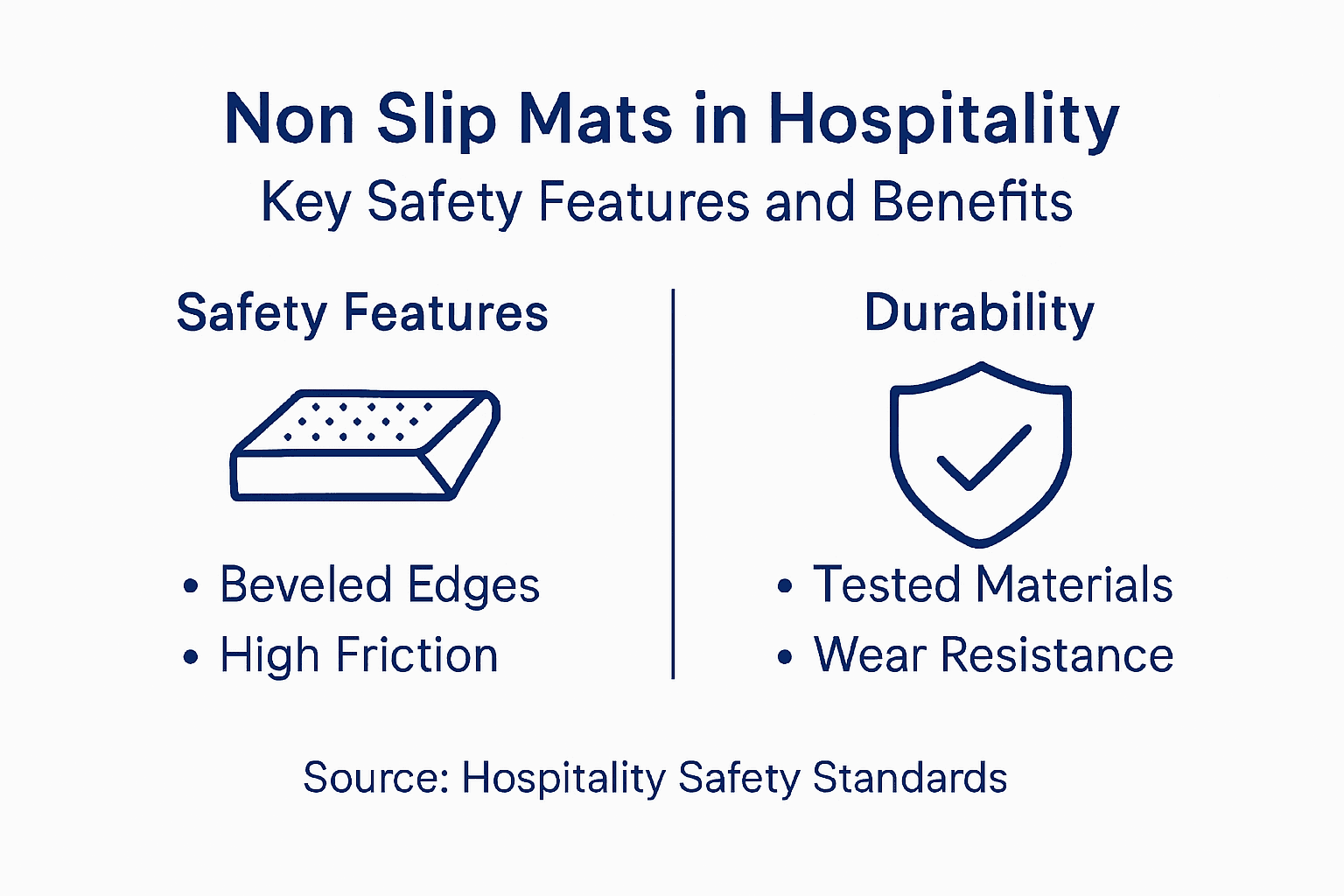 Infographic showing mat safety features and durability