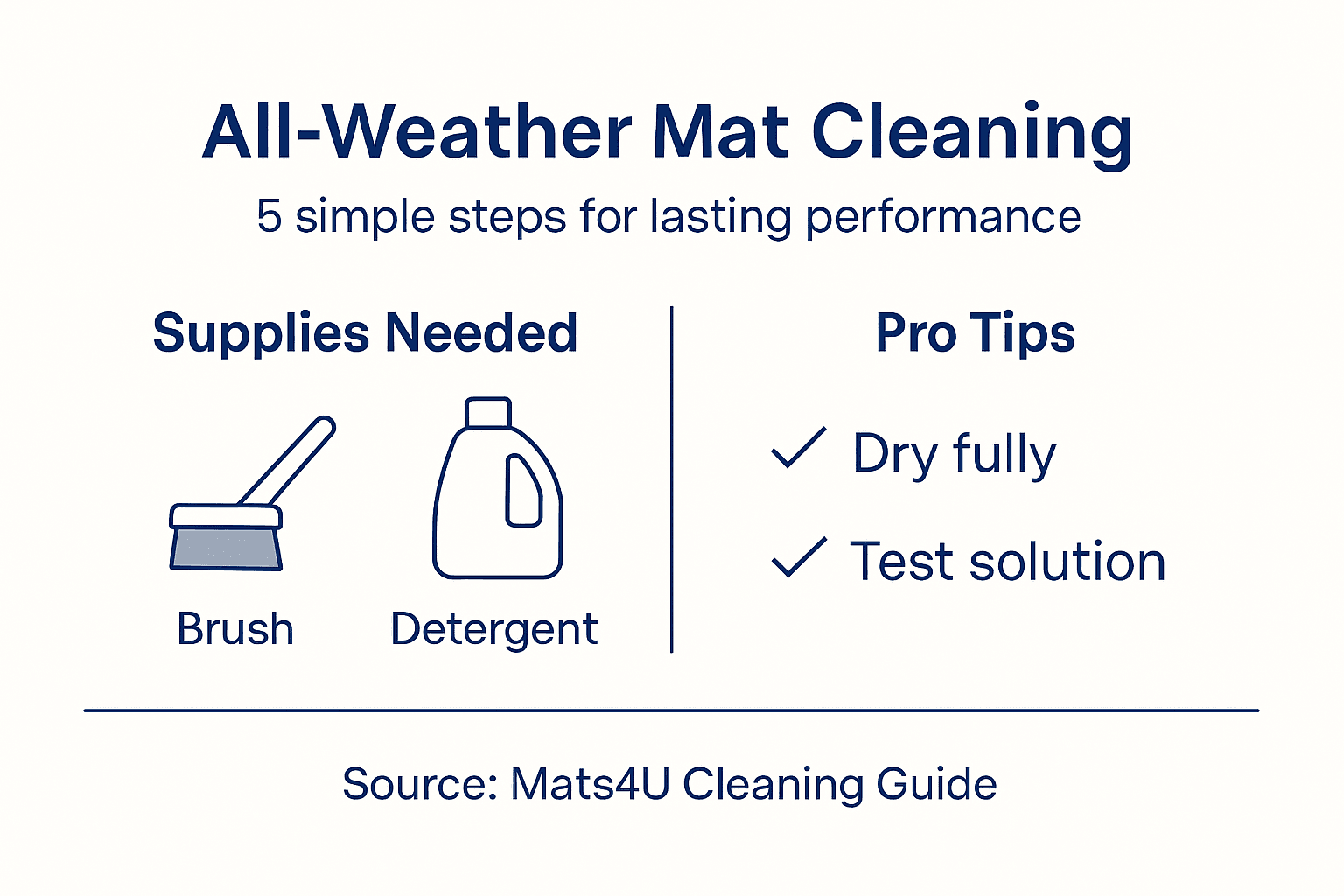 Infographic steps to clean all-weather mats