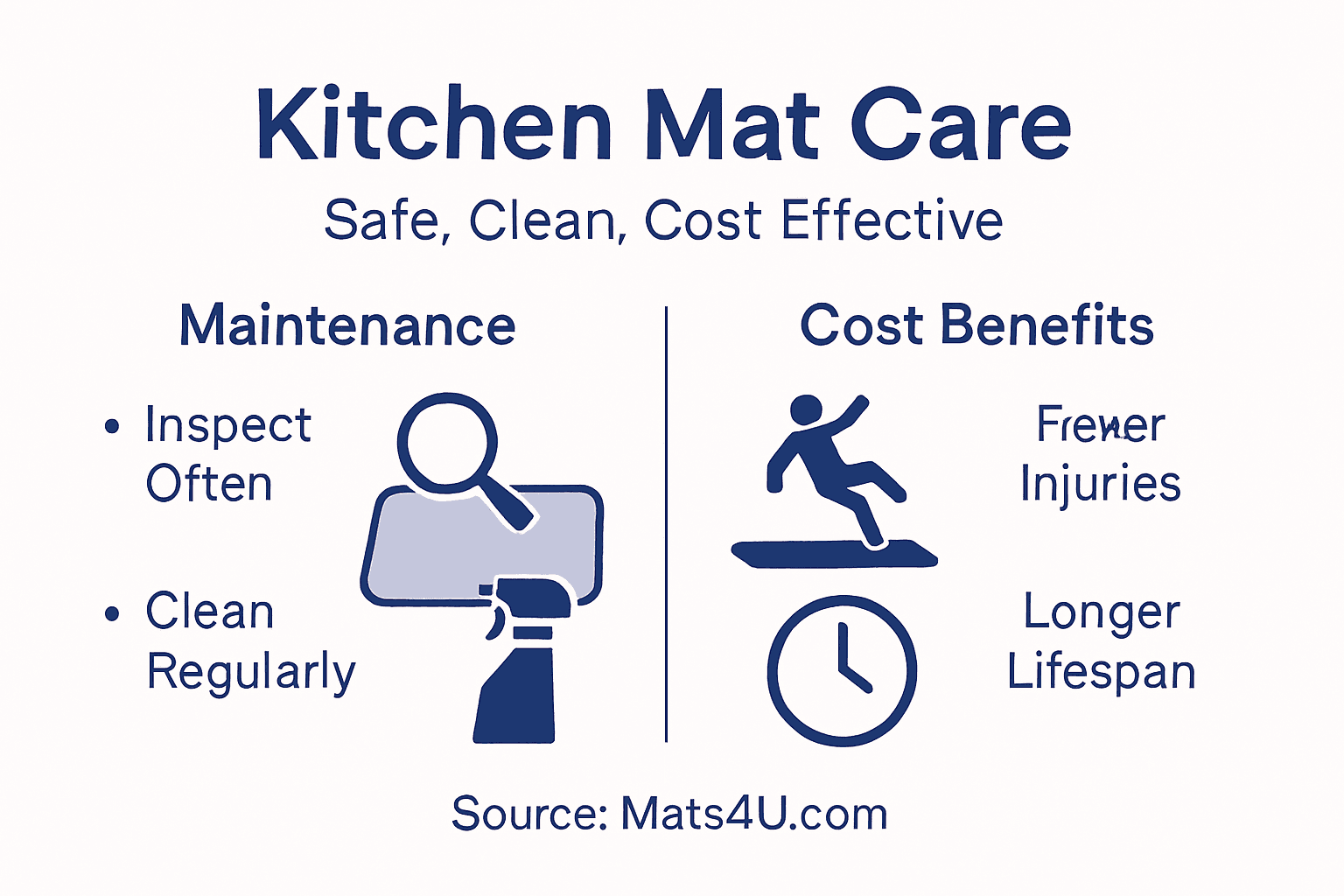 Kitchen mat maintenance and savings infographic